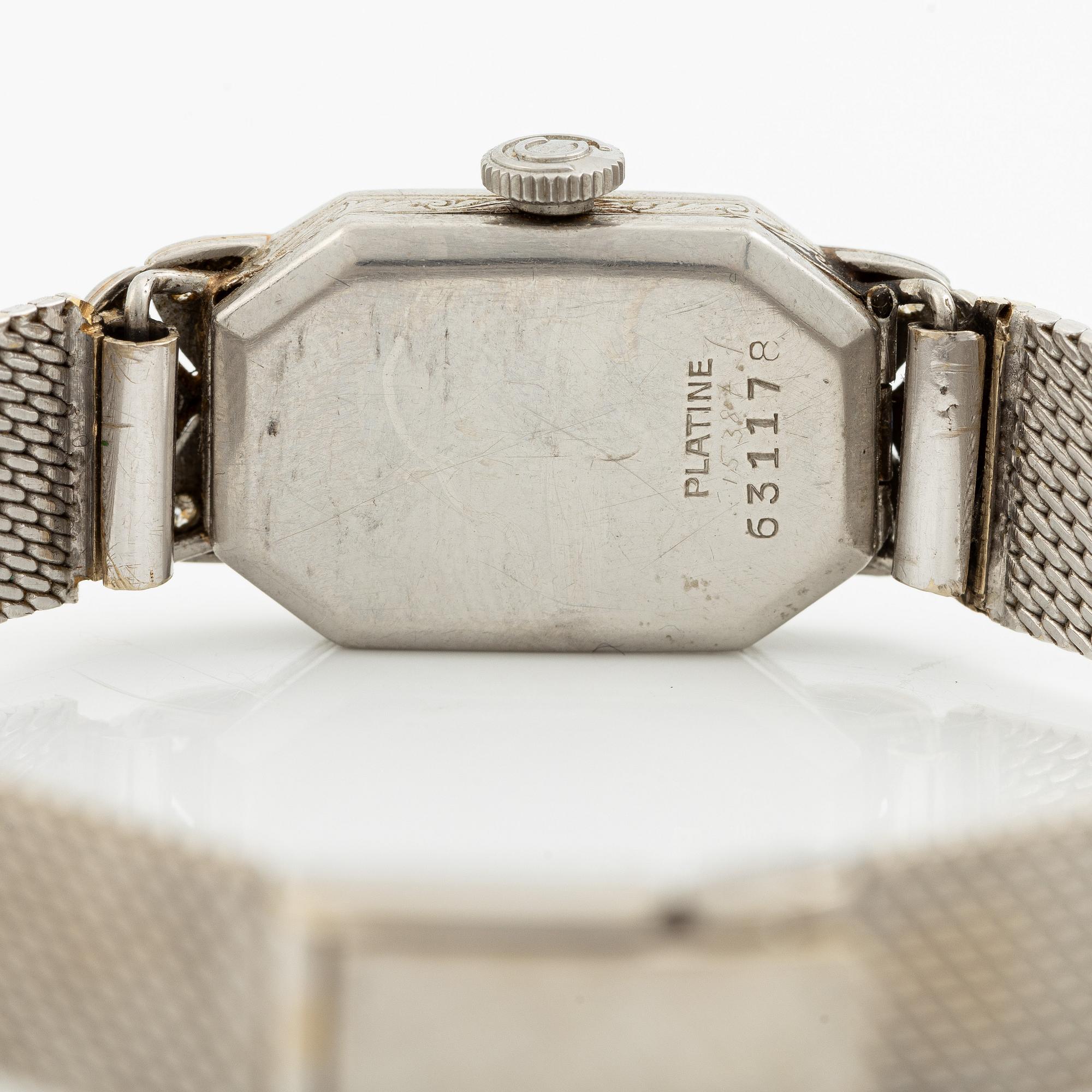 Wristwatch, Platinum/White gold, 14 mm.