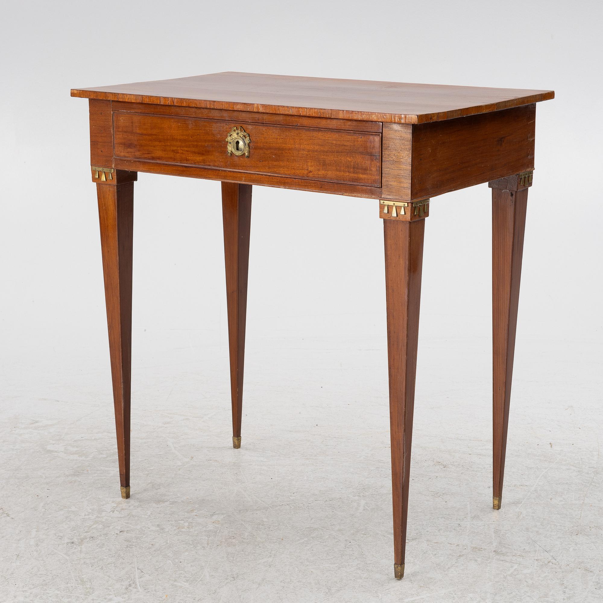 A gustavian style sewing table, 19th Century.