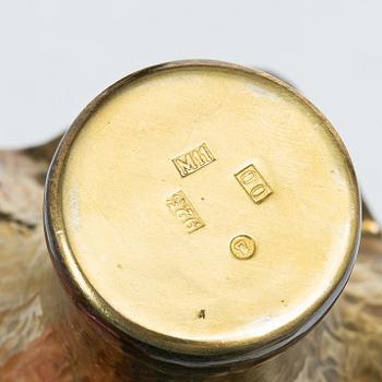 Candle holder and tumbler, sterling silver, Olle Olls, Stockholm 2010, and Ove Urban Bohlin, Stockholm 1966.