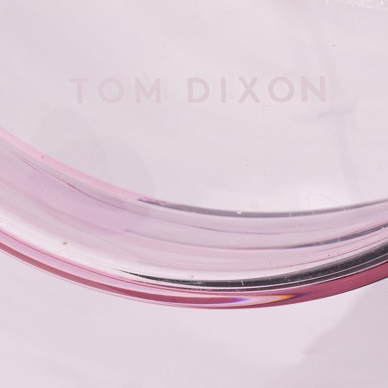 Tom Dixon, A 'Bump' glass teapot with for cups and a pair of glasses.