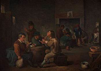 844. David Teniers d.y Hans efterföljd, Kroginteriör med piprökare.