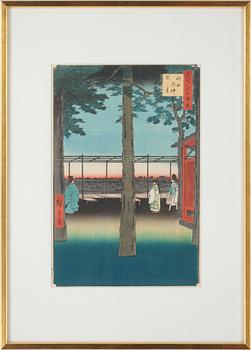 JAPANSKA TRÄSNITT, 3st, bla Ando Utagawa Hiroshige, 1800-tal.