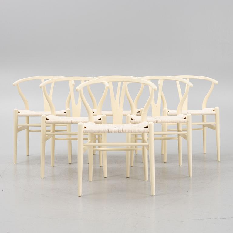 Hans J. Wegner, stolar, 6 st, modell CH24, "Y-stolen, Carl Hansen & Son, Danmark.