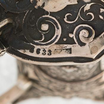 Vinkanna, silver och glas, tidigt 1900-tal.