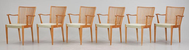 KARMSTOLAR, 6 st, Albin Johansson, Stockholm, 1950/60-tal.