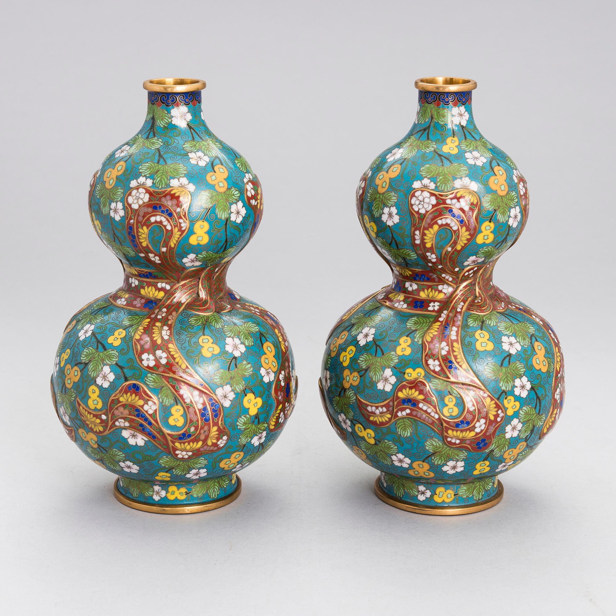 MALJAKKOPARI, cloisonné, Kiina, 1900-luku.