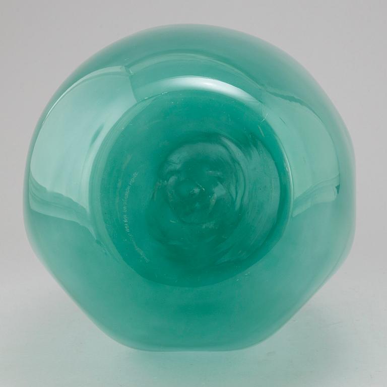 A glass vase by Ann Wåhlström, Kosta Boda Ateliér, signed.