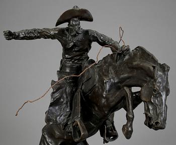 FREDERIC SACKRIDER REMINGTON, efter, skulptur, brons, stämpelsignerad.