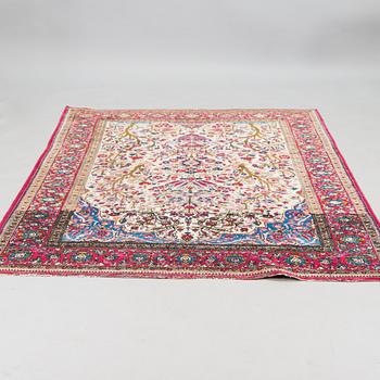 A Keshan silk rug, ca 198x129 cm.