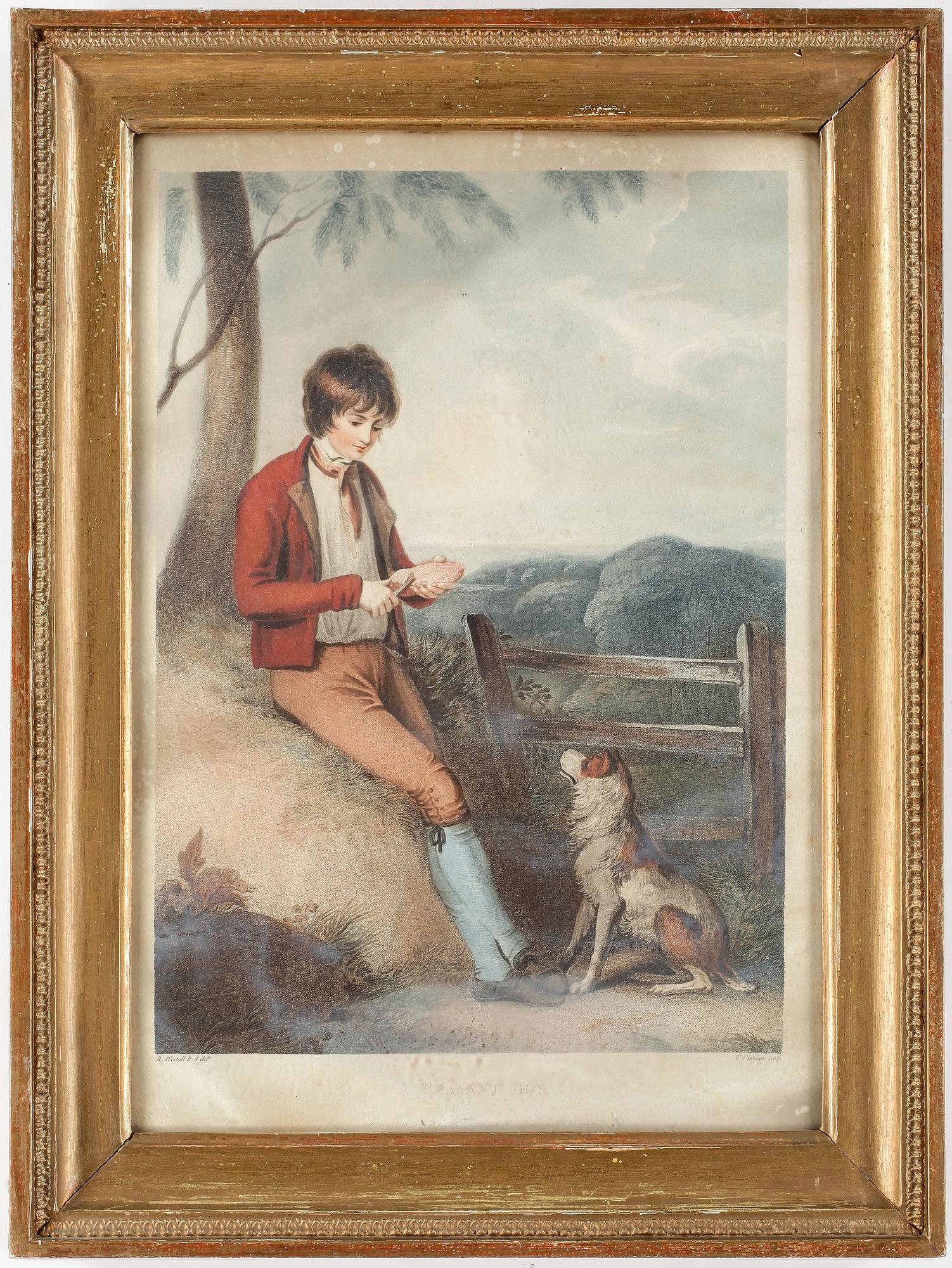 FÄRGGRAVYRER, 2 st, Richard Westall efter Thomas Gaugain, publicerade av Clay and Scriven, London 1801.