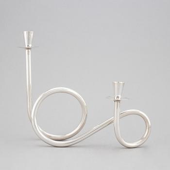 PIERO DE VECCHI, a 'T8', sterlign silver candelabra, signed and numbered 19/99, 2014.