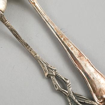 TESKEDAR, 10+12 st, silver, stämplade MEMA, Lidköping, respektive svenska importstämplar. Vikt 189 g.