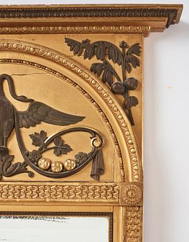 An Empire mirror with console table, attributed to N Frisk (Stockholm 1805-24).