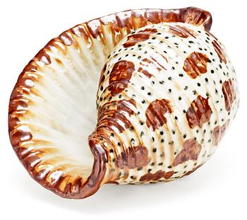 403. A Gunnar Nylund stoneware sculpture of a seashell, Rörstrand.