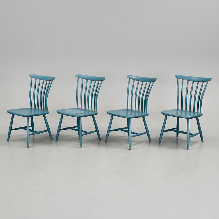 STOLAR, 4 st, "Åkerblomstolen", formgiven av Gunnar Eklöf, 1900-talets mitt.