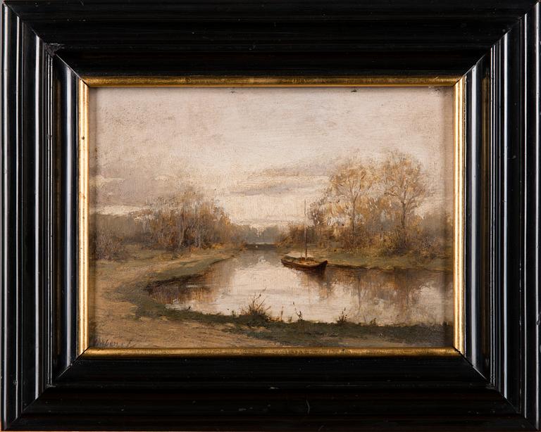ADOLF LÜBEN, tillskriven, olja på pannå, signerad och a tergo daterad 1874.
