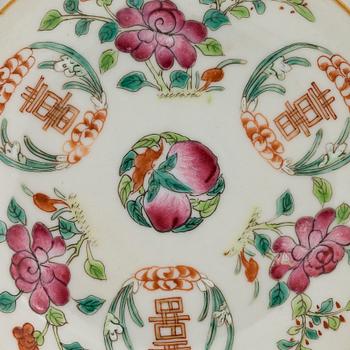 Nine late Qing dynasty porcelain plates, early 20th century.