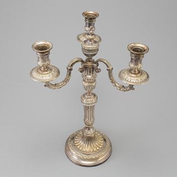 KANDELABER, nysilver, gustaviansk stil, 1900-talets första hälft.