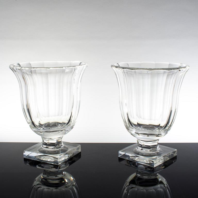 A pair of glass vases possibly by Elis Berg Kosta Boda from the first half of the 20th century.