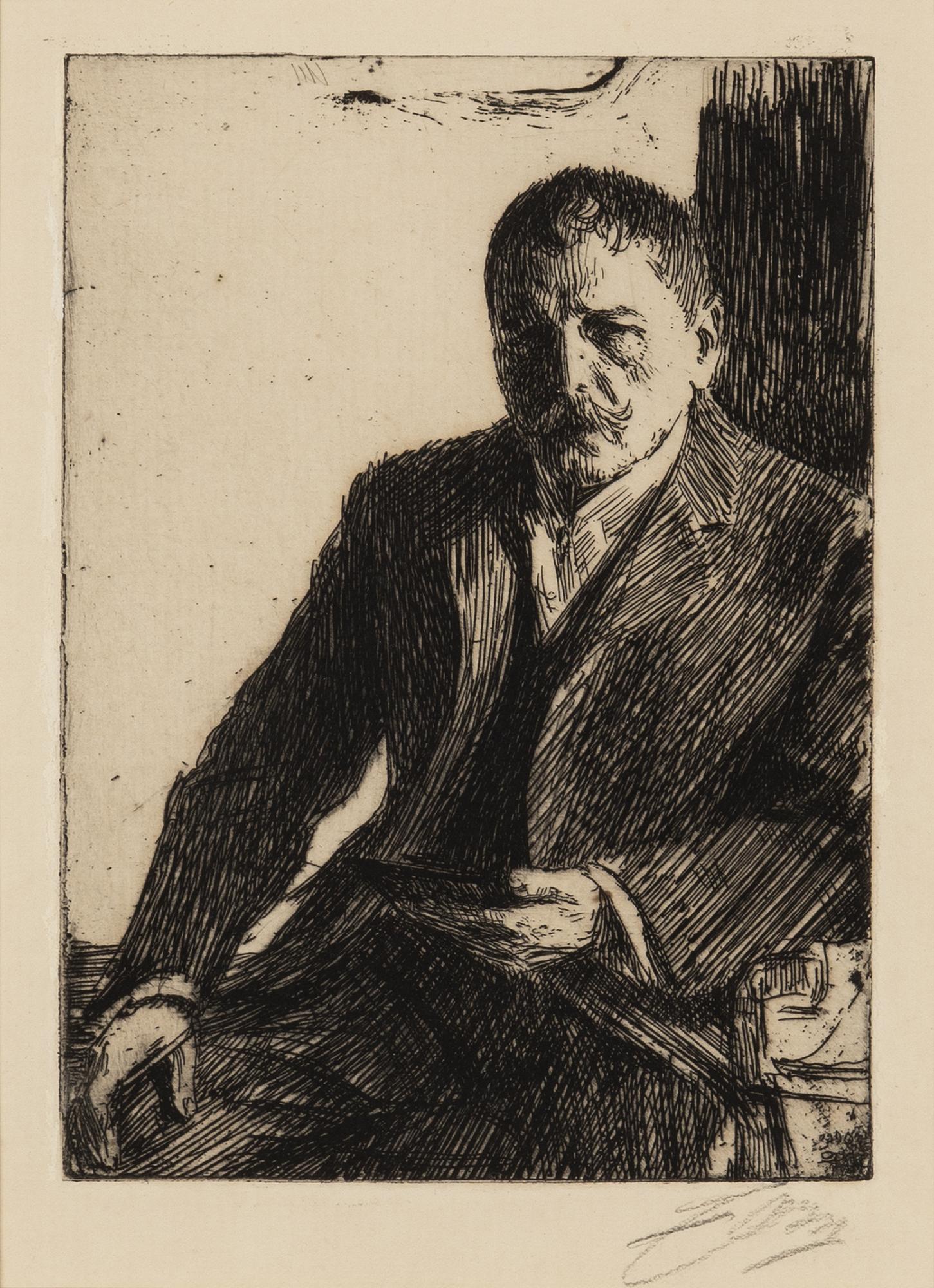 Anders Zorn, etching, 1904, signed in pencil.