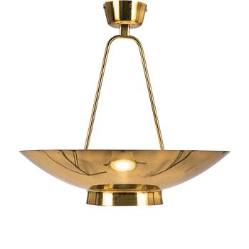 Paavo Tynell,  a mid-20th-century '9060' brass pendant light for Taito, Finland.