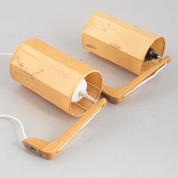 Birgitta Malmsten, a pair of wall lights, Sweden, 1960's.