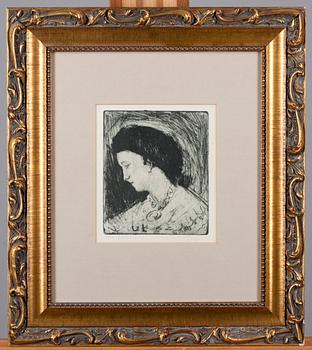 UNTO KOISTINEN, etsning, signerad, daterad 1945 och numrerad tpl'a 3/10.