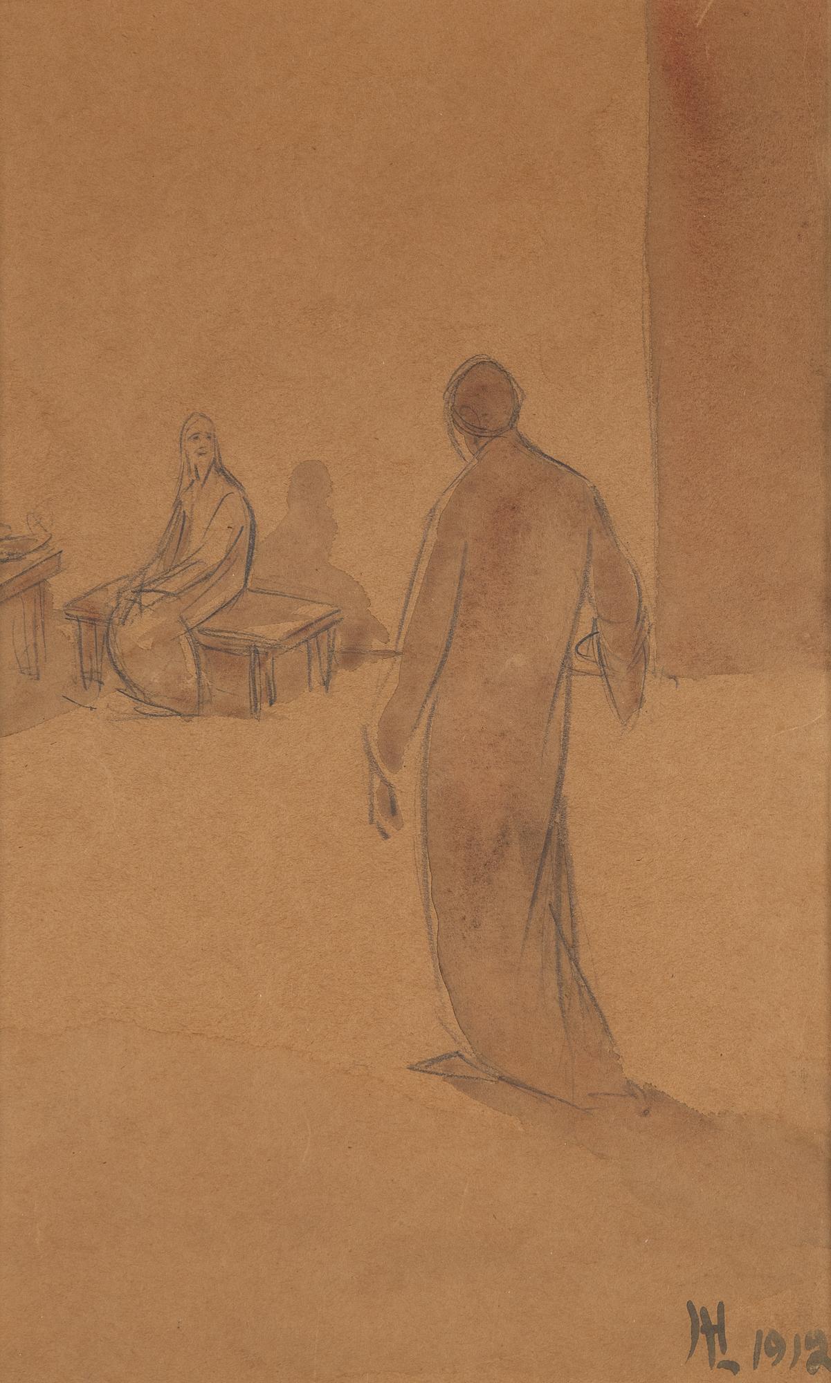 Harriet Löwenhjelm, watercolour, signed and dated 1912.