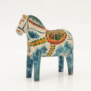 Dalahäst, allmoge. 1930-40-tal. Rytterfamiljen, Bergkarlås.