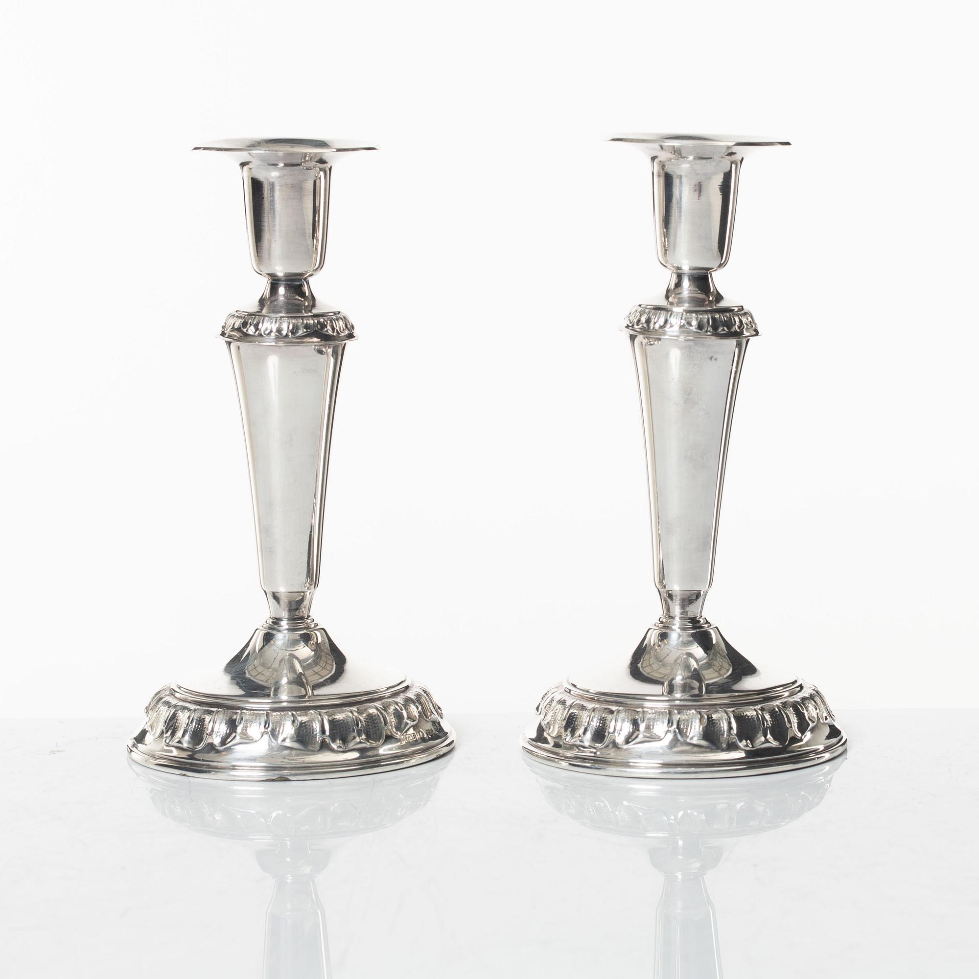 A pair of silver candlesticks, GAB, Stockholm, 1968.