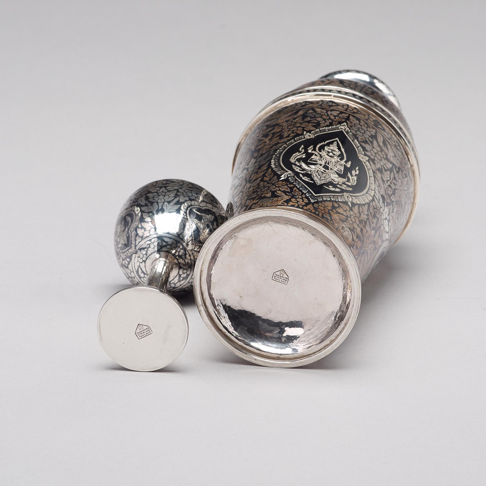 COCKTAILSET, åtta delar, silver. Thailand.
