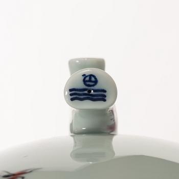 Thorkild Olsen, a porcelain urn with cover, Royal Copenhagen, Denmark, dated 1952.