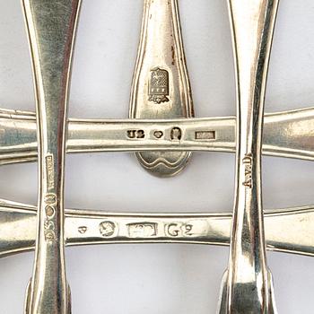 Bestick 17 dlr silver 1768-1865 oiika smeder.