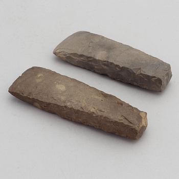 A set of two neolithic stoneaxes.