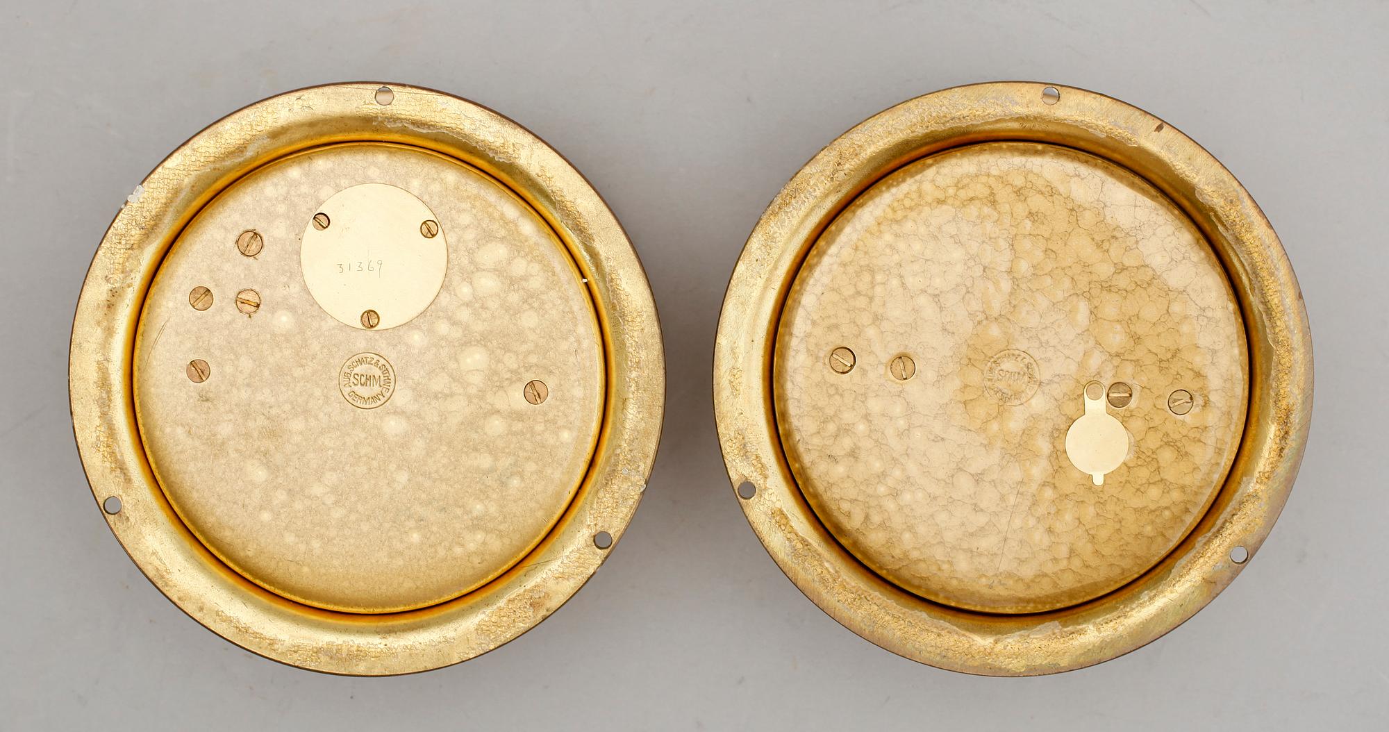 SKEPPSUR SAMT BAROMETER, mässing, Schatz, 1900-talets mitt.