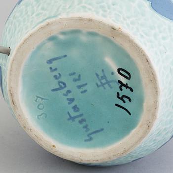 A 'Sgraffito' table light by Josef Ekberg for Gustavsberg, signed and dated 1921.