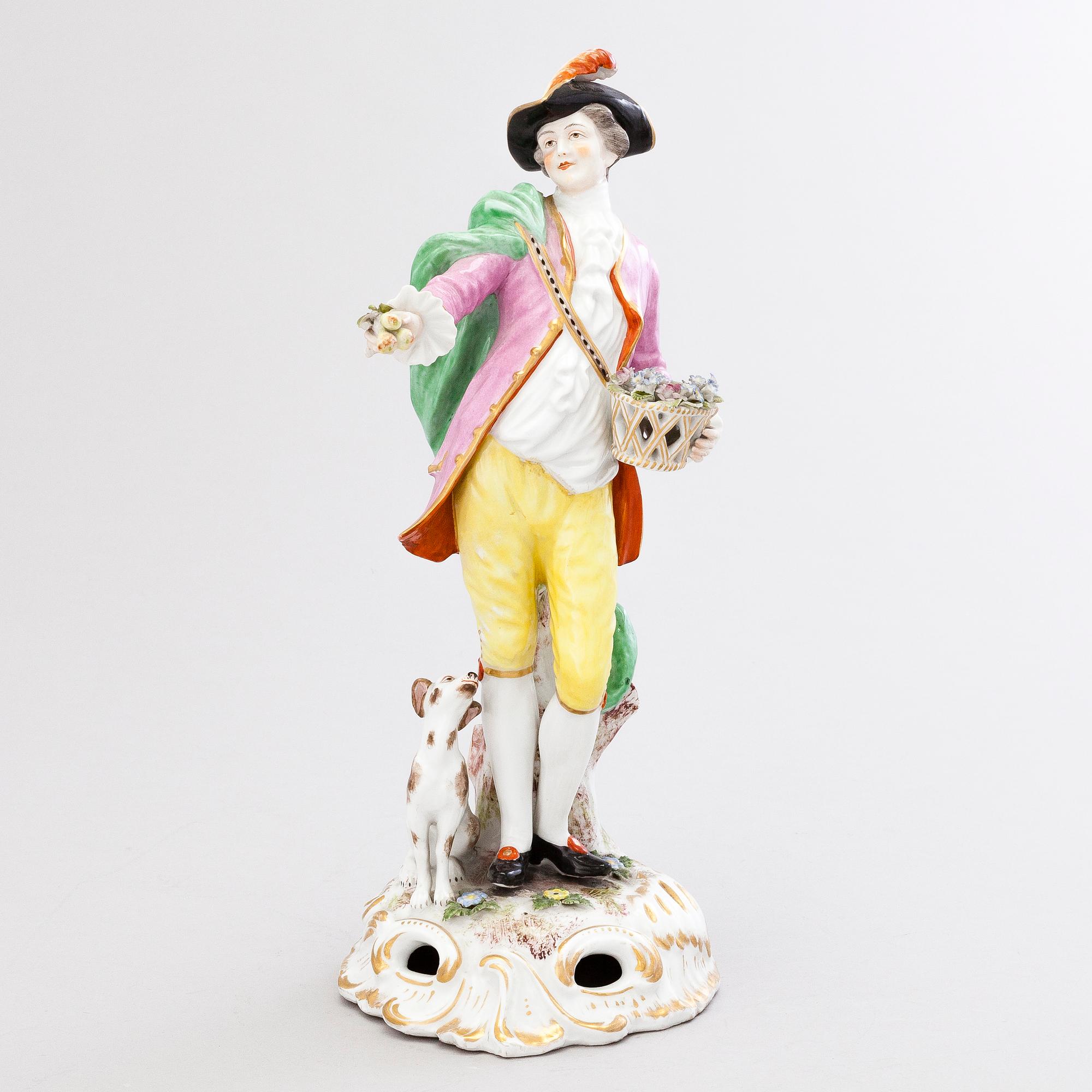 A porcelain figurine by Meissen, Germany.