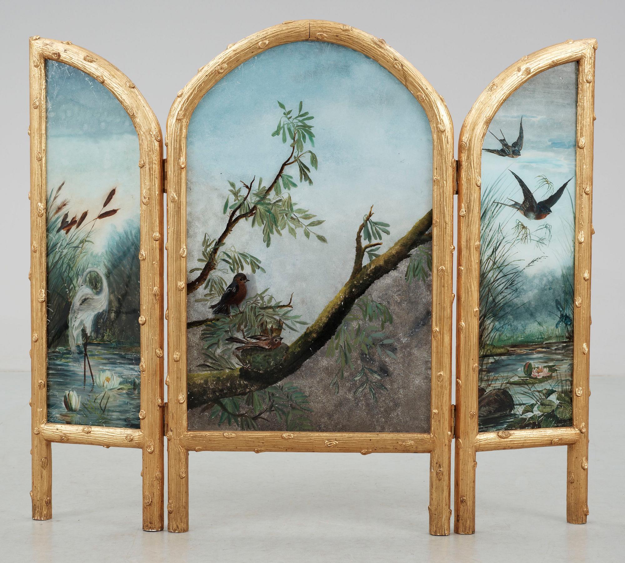 BRASSKÄRM, glas, 1800-tal.