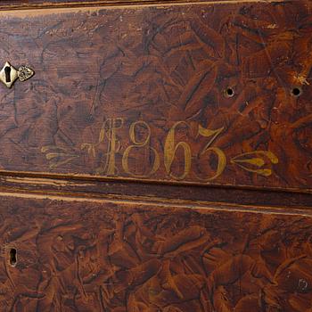 A chest of drawers, probably Värmland, dated 1863.