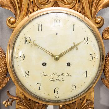 Väggpendyl signerad Eduard Engelbrechten, (verksam i Stockholm 1815-1845). Senempire.