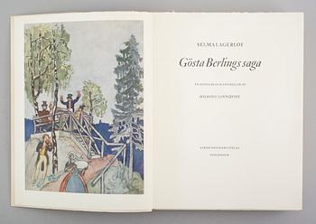 BOK: Gösta Berlings Saga av Selma Lagerlöf, med illustrationer av Hilding Lindqvist, bilbliofilupplaga, 1959.