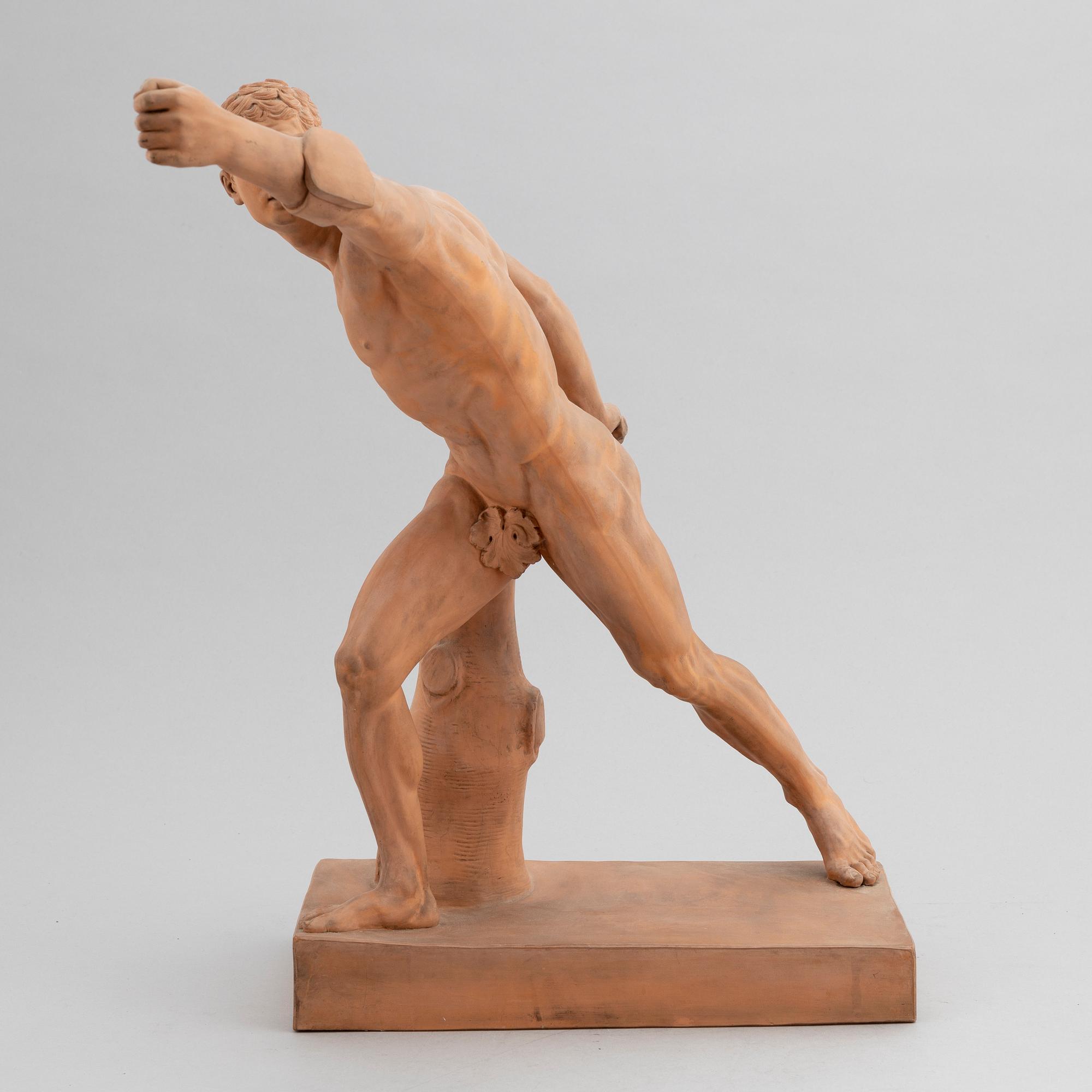 Agasias of Ephesus, after, a terracotta sculpture, P.Ipsen, Copenhagen, late 19th century.