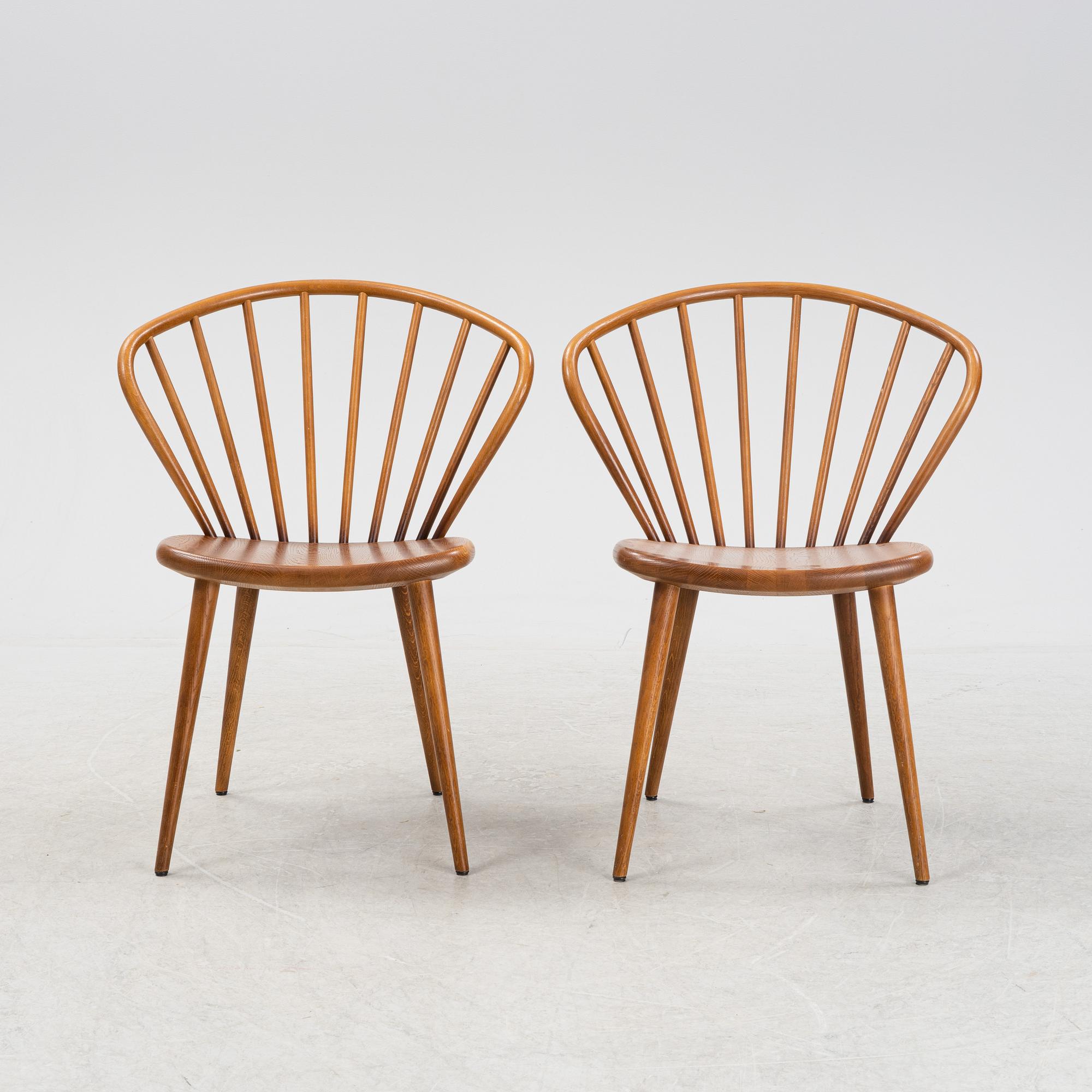 A set of five stained oak 'Miss Holly' chairs by Jonas Lindvall for Stolab, dated 2019.