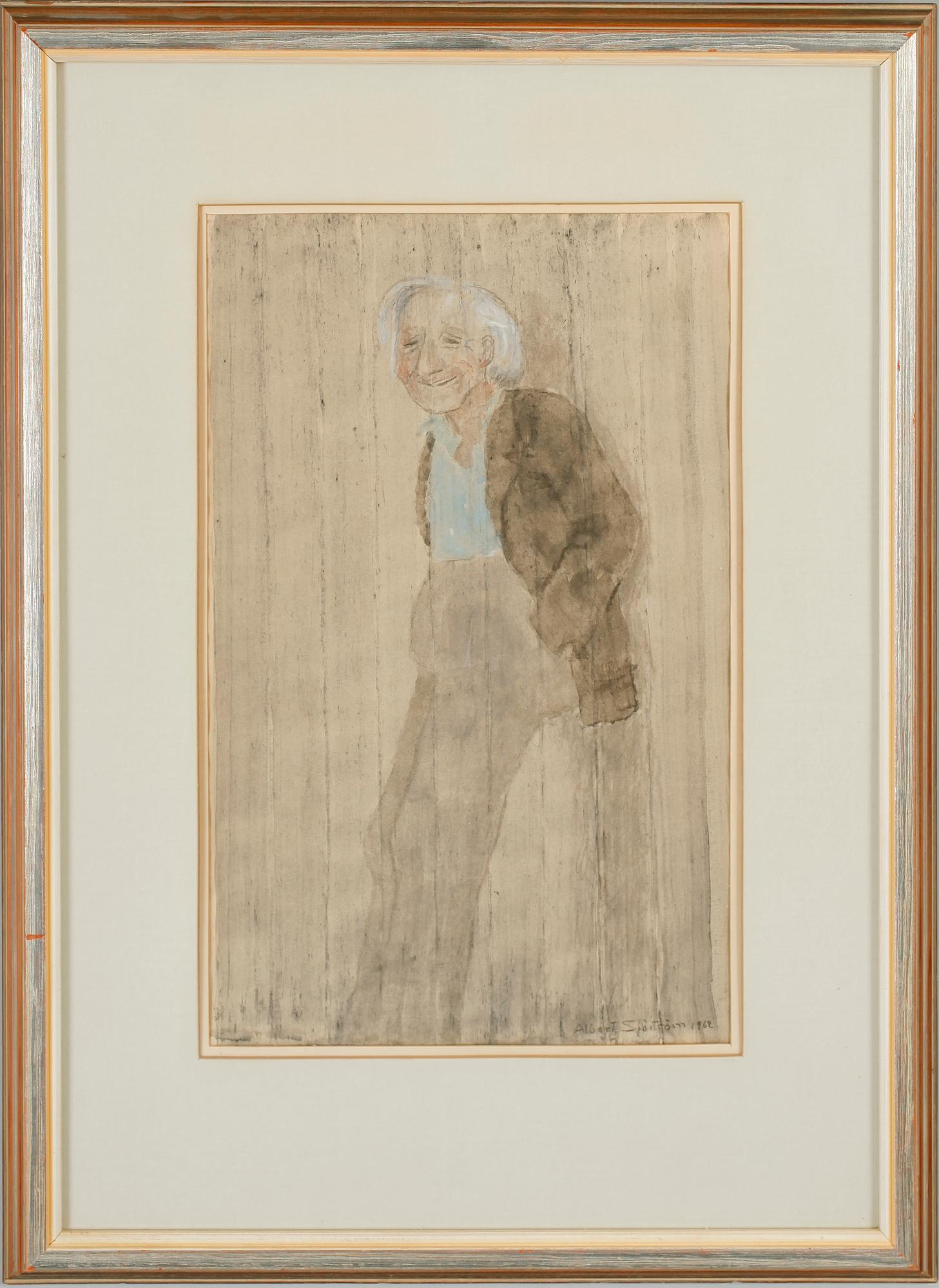 ALBERT SJÖSTRÖM, gouache, sign och dat 1962.