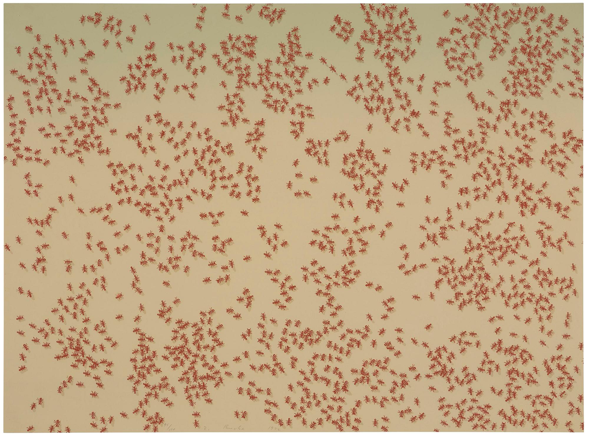 Ed Ruscha, "Red ants", from: "Insects".