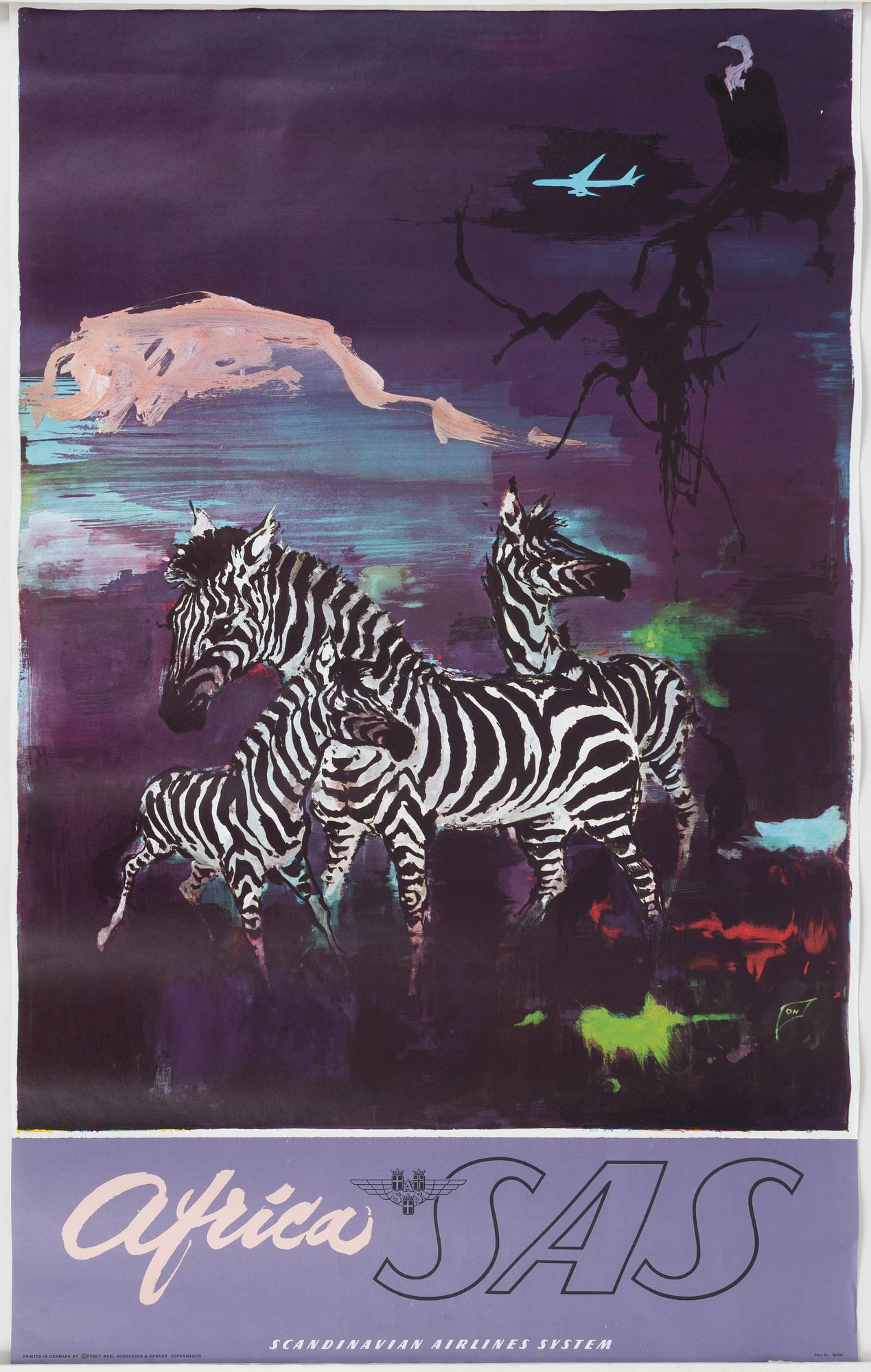 Otto Nielsen, affisch, Scandinavian Airlines System.