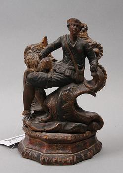 SKULPTUR, trä, rokoko, möjligen Tyskland 1700-tal.