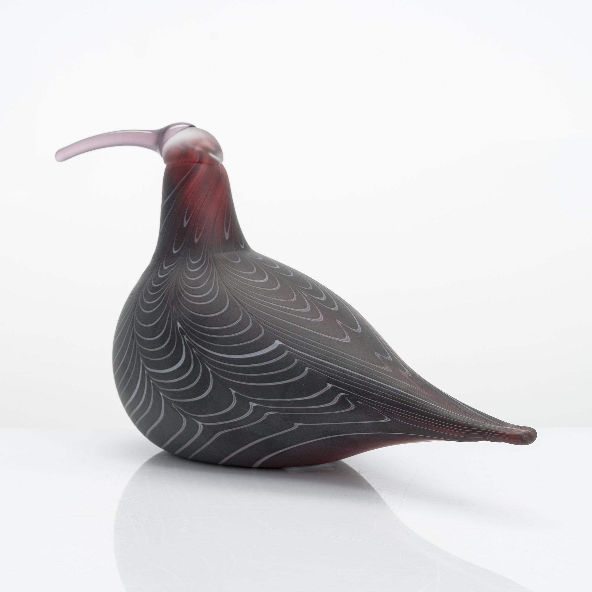 Oiva Toikka, a glass sculpture signed O. Toikka Nuutajärvi.