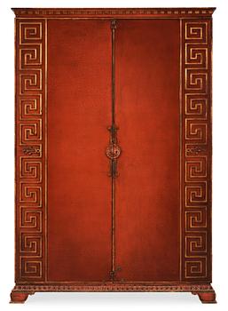 410. An Axel Einar Hjorth red lacquered wardrobe, 'Åbo', Nordiska Kompaniet 1929.