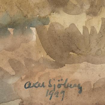 AXEL SJÖBERG, watercolour, signed and dated 1929.
